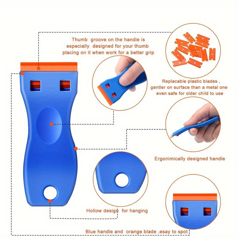 Plastic Razor Blade Scraper Tool for Label Decal Removal