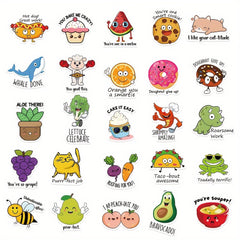 50pcs Mixed Animals And Plants Waterproof Stickers for Teachers