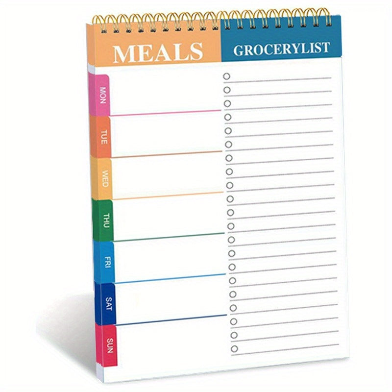 Weekly Meal Planner Pad with Tear Off Grocery Checklist