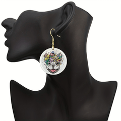 Flower & Dog Acrylic Earrings Halloween Christmas Gift
