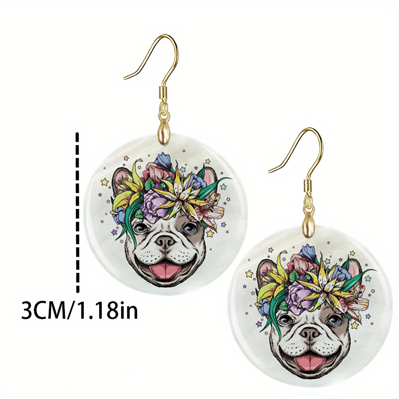 Flower & Dog Acrylic Earrings Halloween Christmas Gift