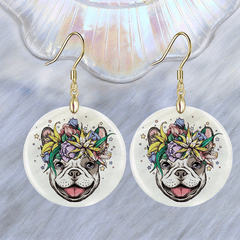Flower & Dog Acrylic Earrings Halloween Christmas Gift