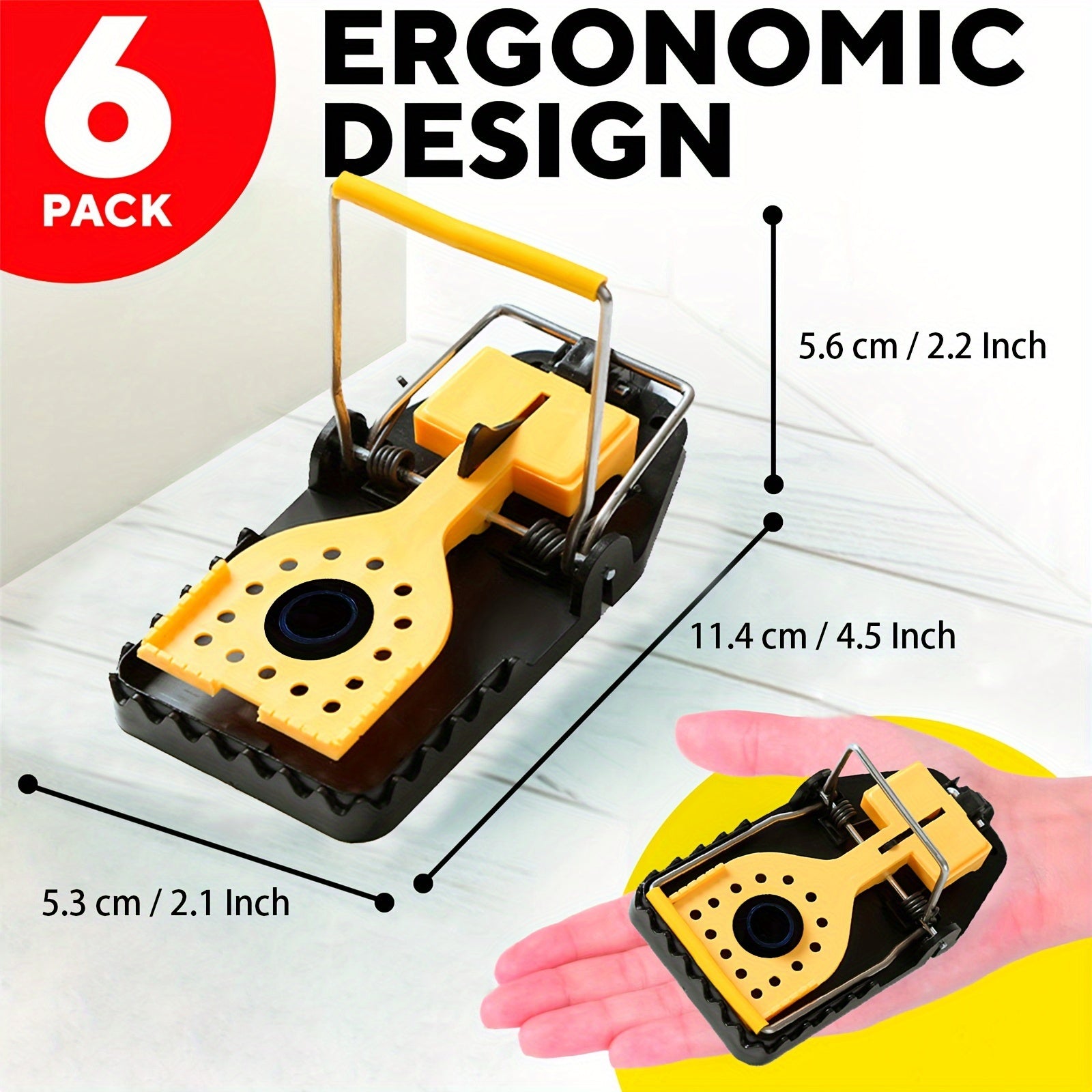 6pcs Quick & Effective Mouse Traps Indoor/Outdoor Reusable Easy Setup