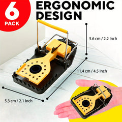 6pcs Quick & Effective Mouse Traps Indoor/Outdoor Reusable Easy Setup