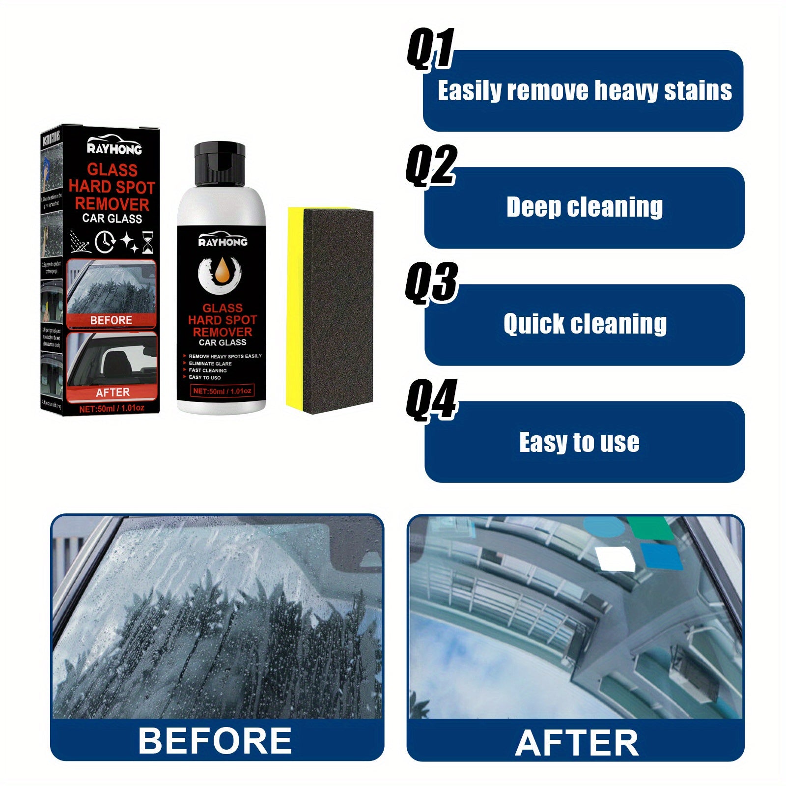 Car Glass Deep Cleaning Buffing Paste - Scratch Repair Clean Gloss