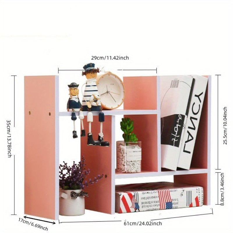 Desktop Office Organizer Wooden Bookshelf