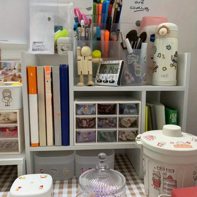 Desktop Office Organizer Wooden Bookshelf