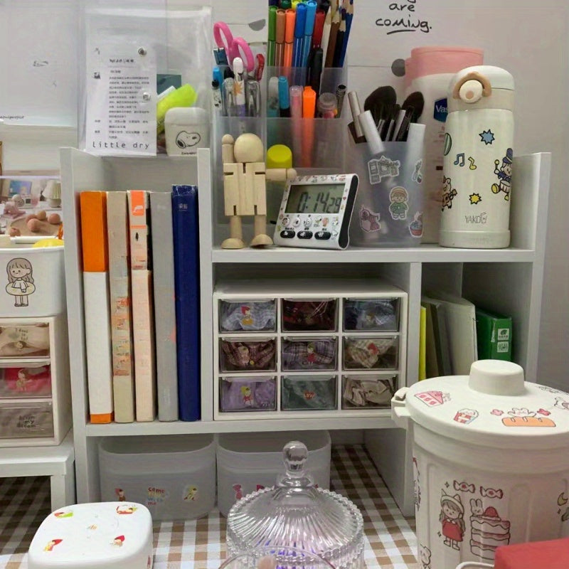 Desktop Office Organizer Wooden Bookshelf
