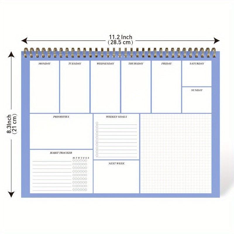 A4 Weekly Planner 50 Sheets 100gsm Paper Productivity Tracker