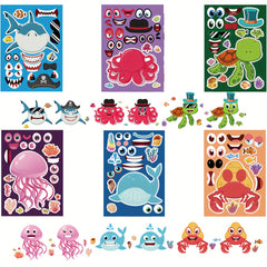 12pcs Sea Animal Puzzle DIY Stickers - Educational Student Toys