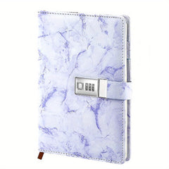 Marble Password Notebook w/ Lock 100 Sheets