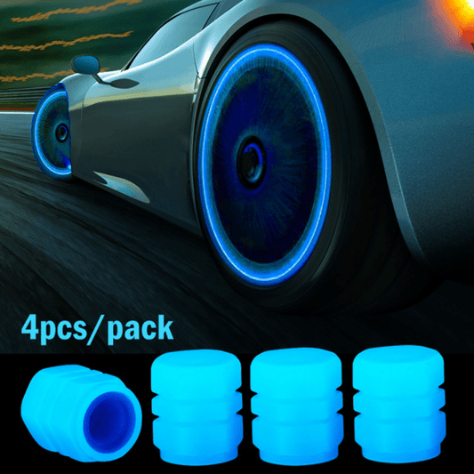 4pcs Universal Car Luminous Valve Caps For Wheel Tyres And Hubs