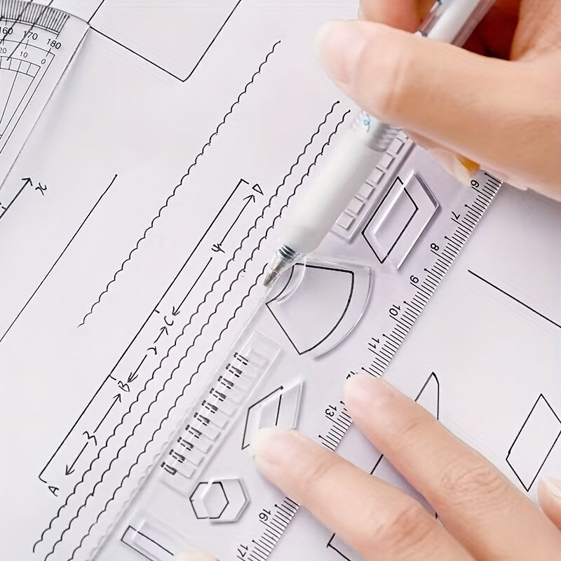 4 Piece Cartoon Acrylic Ruler Student Office Drawing Ruler