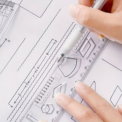 4 Piece Cartoon Acrylic Ruler Student Office Drawing Ruler