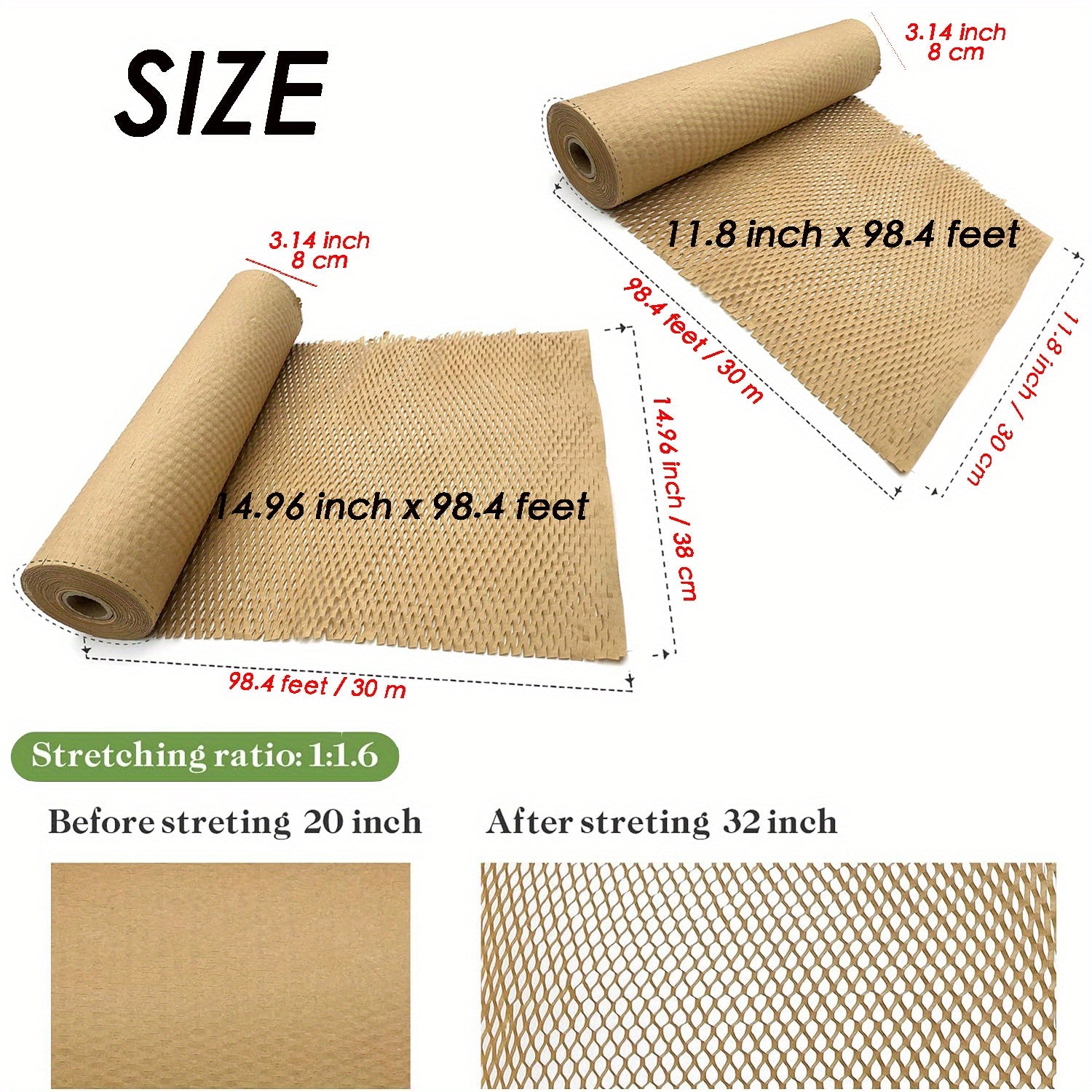 Honeycomb Packing Paper 38x29 in - Recyclable Moving Paper Substitute
