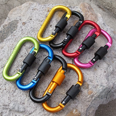 8pcs 8.0cm Thickened Quick Hanging Buckle with Lock D-shaped Carabiner