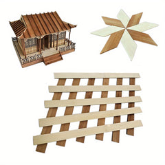 50pcs Natural Carbonized Bamboo Wood Strips  DIY Model Building 30x11x81mm