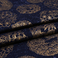 Chinese Bamboo Pattern Hot Stamping Cotton Japanese DIY Fabric