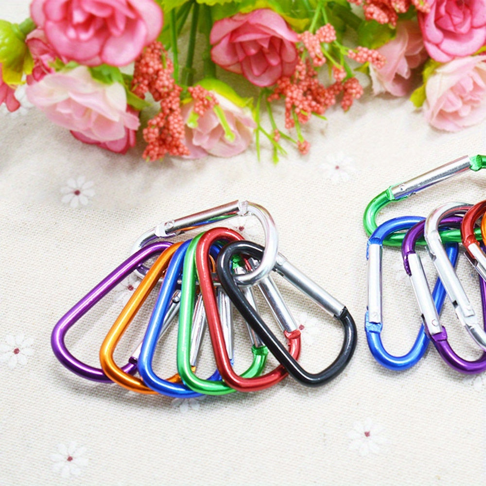 5pcs D Shaped Buckle Keychain Clip Snap Hook Keyring For Camping Hiking