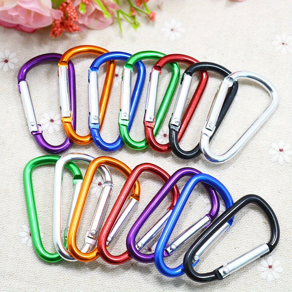 5pcs D Shaped Buckle Keychain Clip Snap Hook Keyring For Camping Hiking
