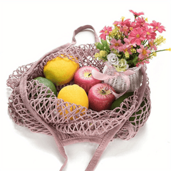 Fruit String Grocery Shopper Cotton Tote Mesh Woven Portable