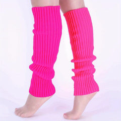 Rib Knit Leg Warmers Knee High Socks Women's Stockings