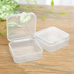 Mini Plastic Storage Box Square Jewelry Earplug Case Portable Container