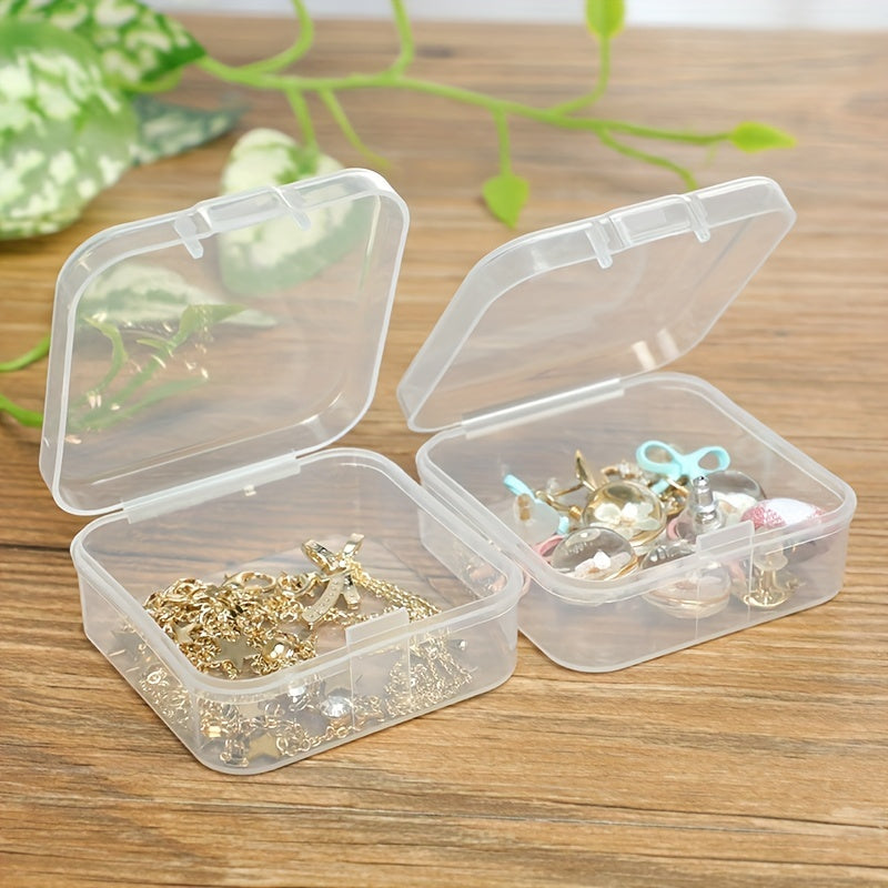 Mini Plastic Storage Box Square Jewelry Earplug Case Portable Container