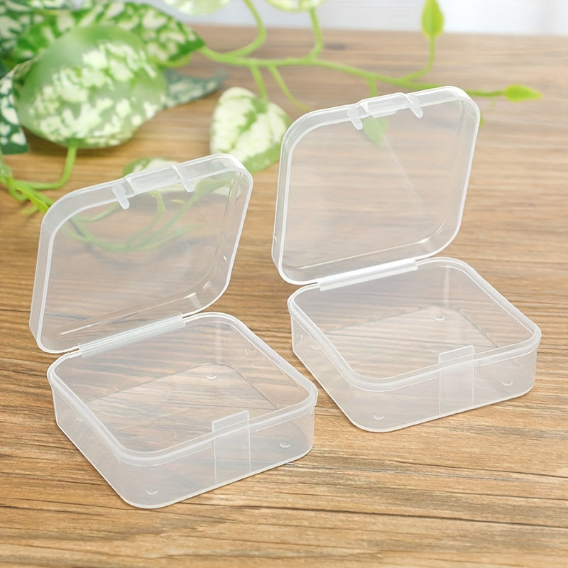 Mini Plastic Storage Box Square Jewelry Earplug Case Portable Container