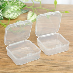 Mini Plastic Storage Box Square Jewelry Earplug Case Portable Container