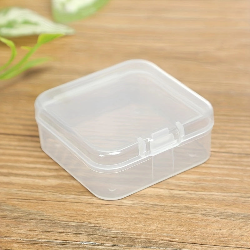 Mini Plastic Storage Box Square Jewelry Earplug Case Portable Container