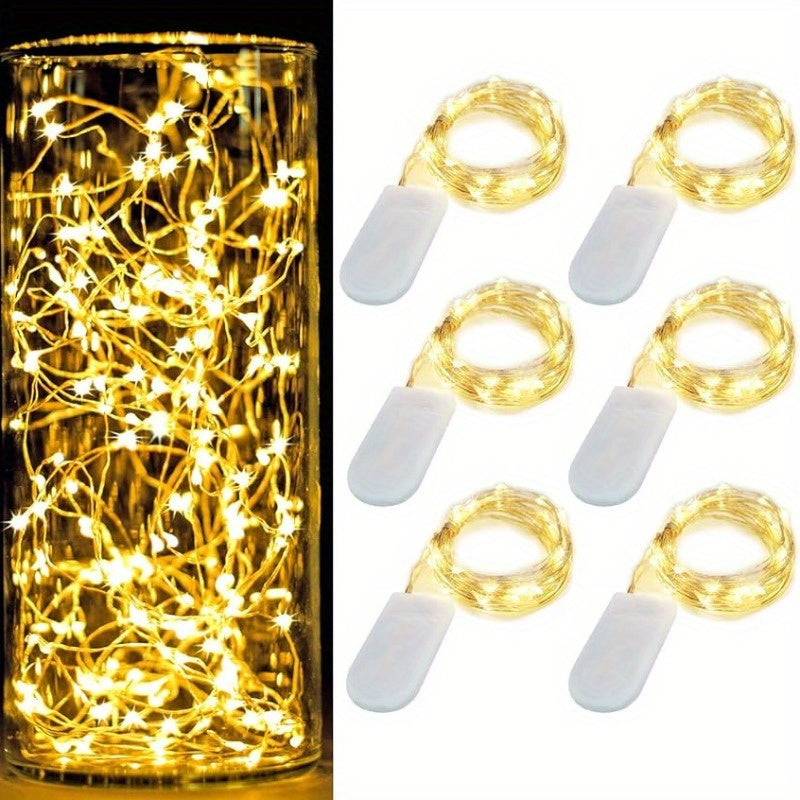 Waterproof Fairy String Lights 10 Micro Starry LEDs Silvery Copper Wire