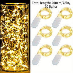 Waterproof Fairy String Lights 10 Micro Starry LEDs Silvery Copper Wire