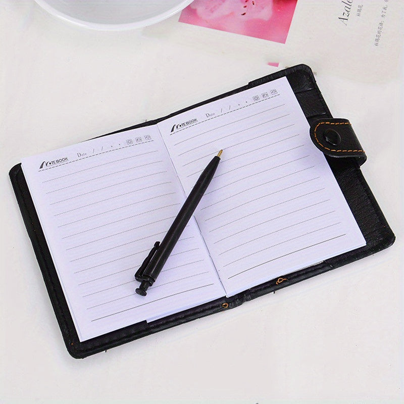 PU Surface Belt Buckle Notebook With Pen