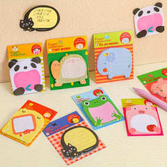 8pcs Zoo Animals Sticky Notes Set 20 Sheets Removable Self Stick 8.0cm X 5.38cm