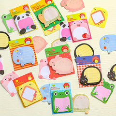 8pcs Zoo Animals Sticky Notes Set 20 Sheets Removable Self Stick 8.0cm X 5.38cm