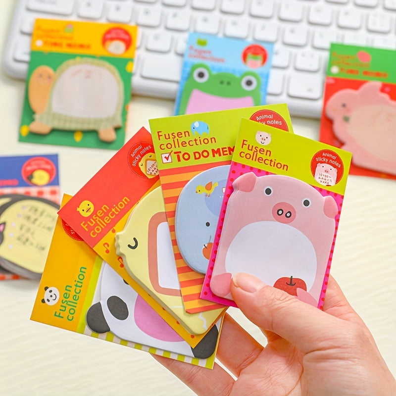 8pcs Zoo Animals Sticky Notes Set 20 Sheets Removable Self Stick 8.0cm X 5.38cm
