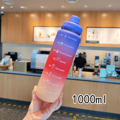 Gradient Matte Plastic Water Cup Sports Bottle 1000ml