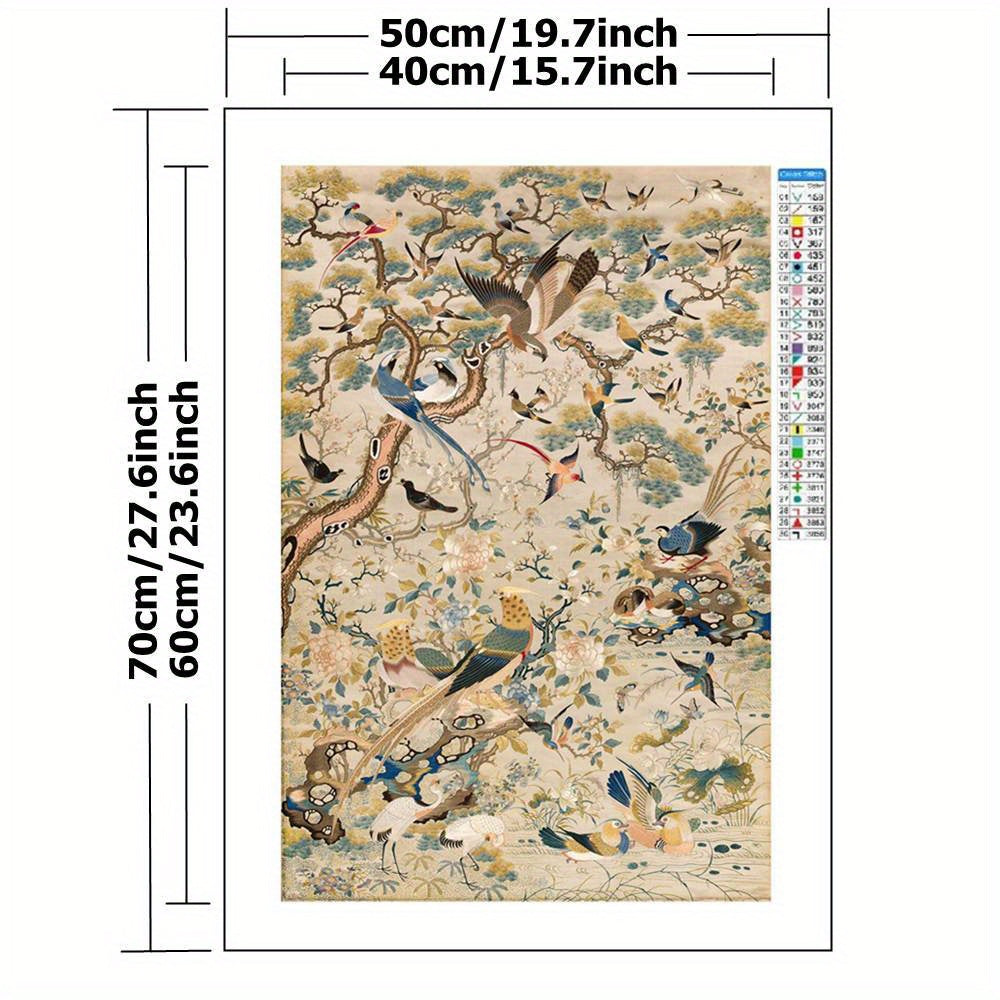 Birds & Flowers Cross Stitch Kit 11CT Printed Canvas Painting