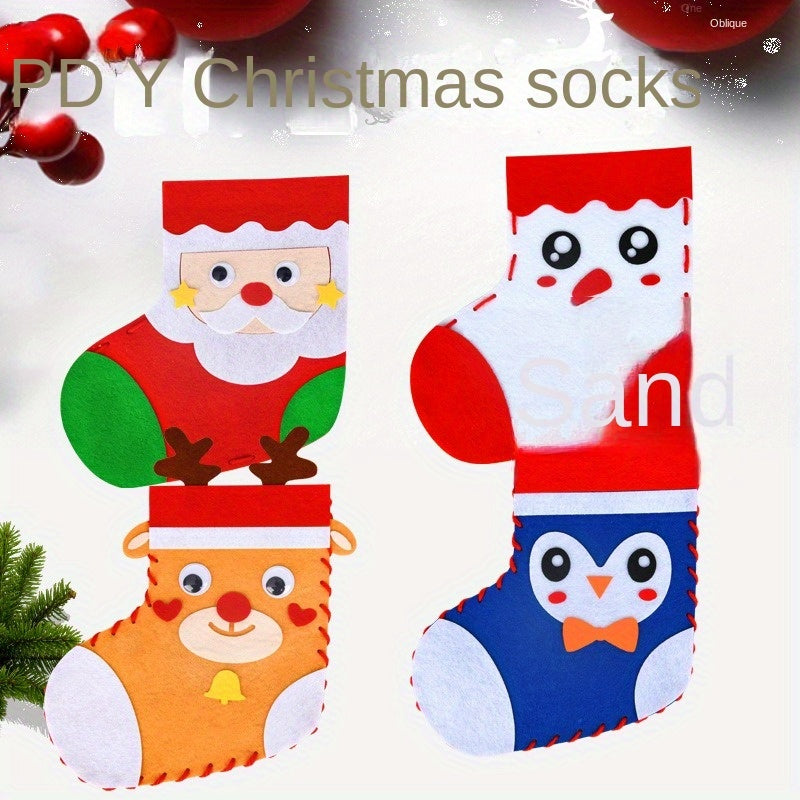 Christmas Socks DIY Non Woven Puzzle Toys Creative Decoration