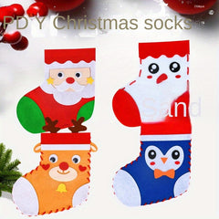 Christmas Socks DIY Non Woven Puzzle Toys Creative Decoration