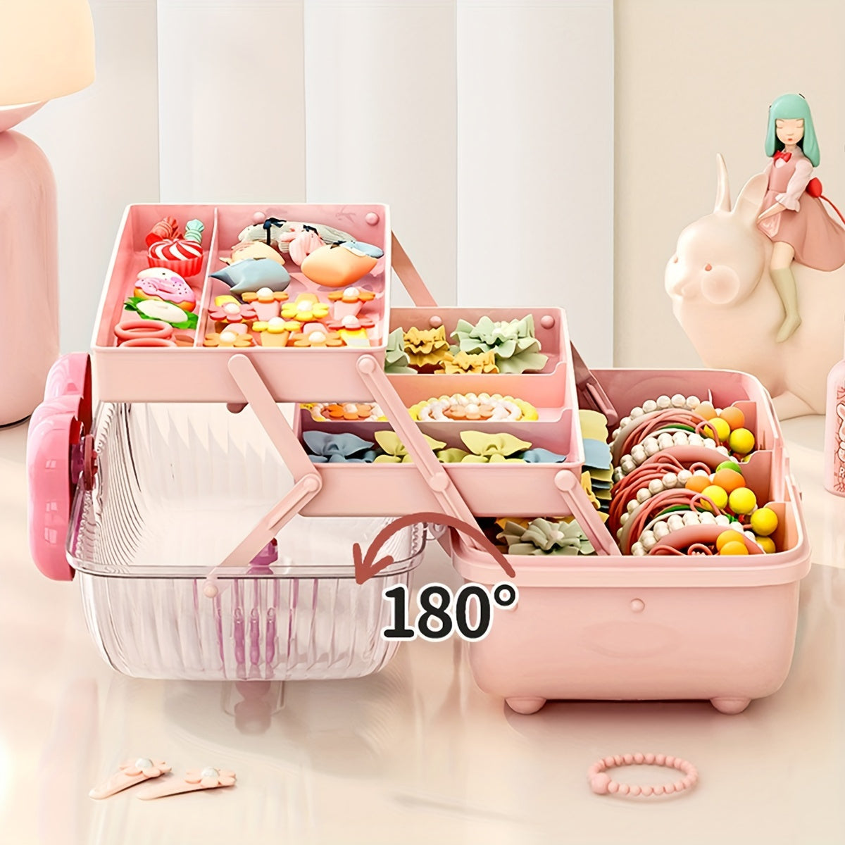 Plastic Bow Jewelry Storage Box Layer Jewelry Toy Storage Box