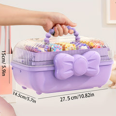 Plastic Bow Jewelry Storage Box Layer Jewelry Toy Storage Box