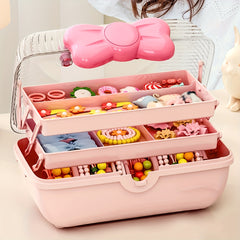 Plastic Bow Jewelry Storage Box Layer Jewelry Toy Storage Box