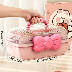Plastic Bow Jewelry Storage Box Layer Jewelry Toy Storage Box