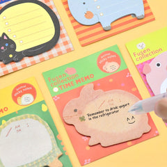 8 Animal Sticky Notes Set Self Stick Pads Cartoon Novelty