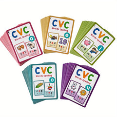CVC Phonics Flashcards for Kids - Montessori Educational Sight Words Cards