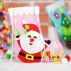 Non Woven Christmas Socks DIY Material Bag Sewn Socks Gift 1pc