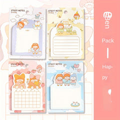 4PCS Cartoon Girl Sticky Note Book Fun Creative Message Note