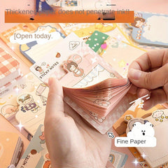 4PCS Cartoon Girl Sticky Note Book Fun Creative Message Note